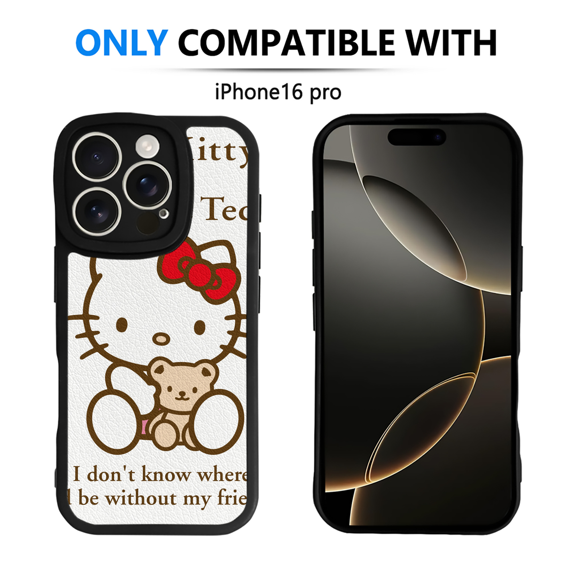 （画像用） Hello Kitty ハローキティ 【iPhone 16シリーズ対応】シリコンスマホケース（レザー調） 材質：シリコン